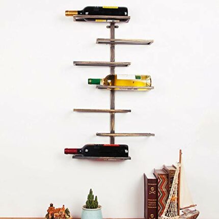 PIBM Stylish Simplicity Creative American Wrought Iron Metal Wine Rack Wall Hanging Retro Old Craft Wine Bar Bar Restaurant Home Decoration 38 *