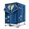 1500W Electric Clothes Dryer, 2-Layer Household Foldable Low Noise Clothes Drying Rack, with Remote Control & Caster, for Laundry, Apartment, Dor