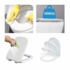 Toilet Seat Soft Close,Square Shaped Toilet Seats Soft Close White Quick Release RectangularToilet Seat Anti-Bacterial Easy Clean Top Fixing Stai