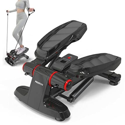 PROIRON Steppers for Exercise, Mini Stepper Machine with Display, Step Exercise Machine with Resistance Bands for Home Workout, Up Down Stair Cli