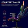 Trust Gaming Chair with RGB LED-illuminated Edges GXT 716 Rizza - Ergonomic PC Desk Swivel Chair with 350 Colours and Effects, Full Rotatable Sea