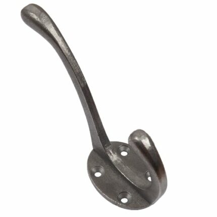 Bridewell Ironmongery 5 X Cast Iron Double Coat Hook Antique Iron New