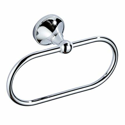 LIOOBO Towel Ring Oval Chrome Wall Mounted Hand Towel Holder Modern Towel Shelf Towel Hanging Rack for Bathroom Kitchen Hotel