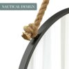 Barnyard Designs 26" Coastal Round Mirror with Hanging Rope - Mount Included - Nautical Rope Mirror for Bathroom Wall, Living Room or Entry Space