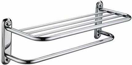 KNOXC Towel Racks,Bathroom Shelf Divider Rack Stainless Steel Bathroom Kitchen Shelf with Towel Rack