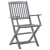 vidaXL 6x Solid Acacia Wood Folding Outdoor Chairs Garden Seating Furniture Foldable Wooden Patio Side Seat Kitchen Dining Room Dinner Chair