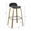 SDFGH Set of 4 Barstools 30inch Pub Chairs w/Low Back&Metal Legs