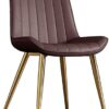 dining chair Kitchen Dining Room Furniture Chairs Modern Kitchen Dining Chairs with Strong Gold Metal Legs PU Leather Makeup Dresser Dining Side