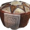 Terrapin Trading Fair Trade Handmade Moroccan Leather Star Pouffe - Brown
