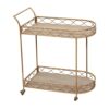 BHVXW Homestay Dormitory Rattan Kitchen Island Simple Restaurant Balcony Double Layer Cart Coffee Shop Storage Trolley