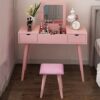 BVDSG Dressing Table Small Apartment Mini Bedroom Economy Nordic Simple Flip Makeup Table