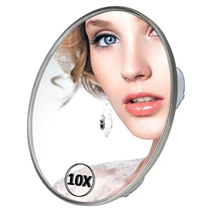 RNHDLY Magnifying Mirror 6 Inches 10x Magnifying Mirror with Suction Cups Travel Magnifying Mirror Magnifying Makeup Mirror for Bedroom, Travelli