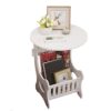 VONGLYHOO Small Side Table with Storage Shelf Table White Nightstand End Table Small Bedside Table for Bedroom Living Room Decor Side End Table N