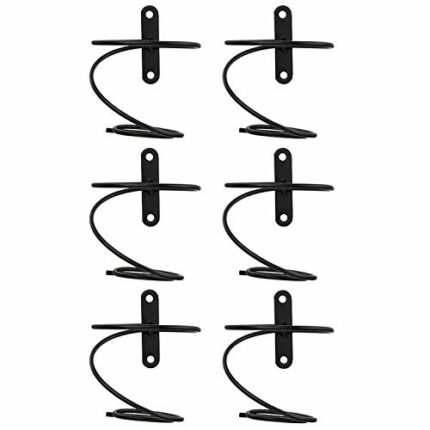 Tbkoly Pack of 6 Wall Mounted Wine Racks - Red Wine Bottle Display Holder with Screws, Metal Hanging Wine Rack Organizer