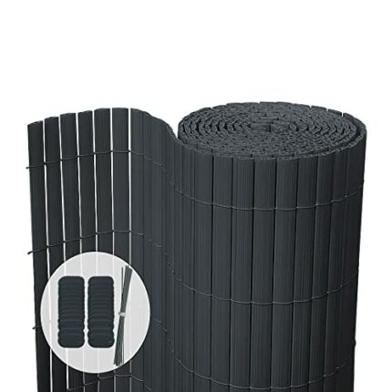 VOUNOT PVC Privacy Screening Fence 80 x 300 cm, Double Reinforced Struts Privacy Protection for Garden, Balcony and Terrace, Wind and Sun Protect