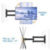 TV Wall Bracket Tilts Swivels Extends, TV Wall Mount Bracket for Most 13-42 Inch Flat&Curved TVs up to 15kg, Max. VESA 200x200mm