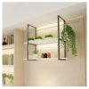 Ceiling Decoration Shelf Bar Hanger Wine Rack, Industrial Storage Rack, Wrought Iron Hanging Cabinet Wall Hanging Green Plant Display Rack Booksh