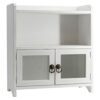 COLLECTIVE HOME - Storage Cabinet, Mini Countertop Cabinet, Distressed Wood Organizer for Kitchen Living Room Bedroom Bathroom Office with Magnet