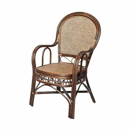 LUKEO Back Chair Classical Dining Stool Furniture Leisure Office Chair Plant Rattan Material Dining Chair