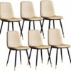 dining chair Kitchen Dining Room Furniture Chairs Dining Chairs Set Of 6 PU Leather Kitchen Chairs With Sturdy Metal Legs For Office Lounge Cafe
