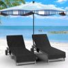Vinsani Sun Lounger Beach Towel Carry with Pockets Sand Free Compact Bag Soft Microfibre Quick Dry Lightweight 215 x 73 cm for Holiday Summer Gar