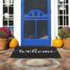 comfoyar Dirt Trapper Door Mat, Non Slip PVC Durable Washable Front Doormat for Indoor and Outdoor, Welcome Hello Barrier Mat for Entrance Back D
