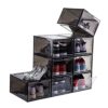 Attelite Clear Shoe Box,Set of 8,Stackable Plastic Shoe Box with Clear Door, As Shoe Storage Box and Drop Front Shoe Box,For Display Sneakers,Eas