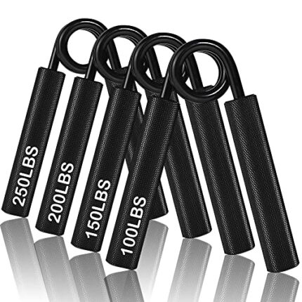 4 Pack Hand Grip Strengthener,Metal Grip Trainer (100,150,200,250LBS)-No Slip Heavy Forearm Strengthener,Hand Gripper Workout Equipment for Home