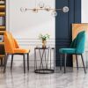 dining chair Kitchen Dining Room Furniture Chairs Dining Chair Set Of 2 with Metal Legs Velvet Seat And Backrests For Lounge Kitchen Bedroom Livi