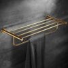 bathroom towel rack Brushed Gold Towel Rail Brass Towel Bar Wall Mounted Towel Holder Storage Rack for Bathroom, Kitchen, Toilet