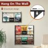DECOHOME 3 Shelf Metal Hanging Shelves Organiser, Foldable Stackable Wardrobe Storage Shelves with 4 S-Hook, Wall Mounted Storage, Durable Storag