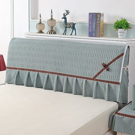 RTYHN Bed Headboard Cover, Headboard Slipcover Velvet Thickening Stretchy All-Inclusive Headboard Protection Cover for Bedroom Decoration