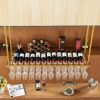 Wine Rack Ceiling Wine Racks Hanging Goblets Holder, Under Stemware Cabinet Bottles Storage Shelf for Home Kitchen Bar Hotel, Adjustable Height S