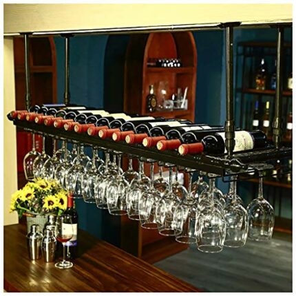 Stylish Simplicity Industrial Retro Stylish Simplicity Wine Glass Holder Metal Simple Creative Display Home Goblet Rack Kitchen Cutlery Bottle Ra
