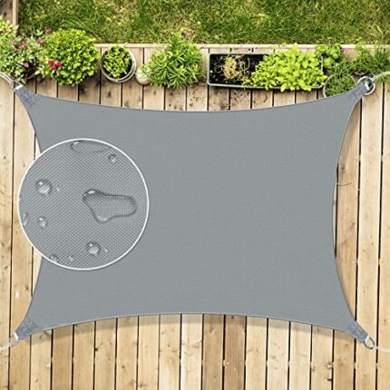 Sun Shade Sail, 3x4m Rectangle Sunscreen Awning Canopy, Waterproof Shade Sail, 95% UV Block with Free Rope, for Outdoors, Garden, Patio, Yard, Pa