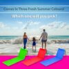 VFM - Blue Folding Sun Lounger Brightly Coloured Waterproof Portable Lightweight Summer Holiday Beach Back Support Fold Up Mat With Built In Shou