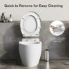 Toilet Seat, Soft Close Toilet Seats White with Quick Release for Easy Clean, Top Fixing, Stay Tight Toilet Lid Oval Shape, Heavy Duty Urea-Forma