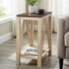 Walker Edison Modern Farmhouse A-Frame Wood Rectangle Side Table Living Room Small End Accent Table 13 Inch, Reclaimed Barnwood