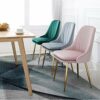 WALNUT Modern Minimalist Dining Chair Sponge Restaurant Furniture Chair Restaurant Modern China Iron Chair Wood Kitchen Rest (Color : C)
