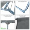 VOUNOT Folding Sun Loungers Set of 2, Sunbed with Adjustable Backrest & Sunshade for Garden, Beach, Patio, Pool, Camp, Load 110 kg, Grey