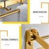 Towel Rack Bathroom Towel Rail Foldable Aluminum Storage Rack Wall Mounted Rustproof Double Layer Towel Bars with 7 Hook Drilling Installation