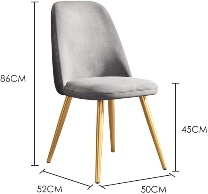 dining chair Business Dining Chairs Set Office Reception Chairs Kitchen Dining Chairs Velvet Cushion Wrought Iron Non-Slip Feet with Sturdy Livin