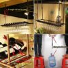 Wine Rack Ceiling Wine Holder | Hanging Wine Glass Holder | Vintage Wine Bottle Holder | Rustic Wine Stemware Goblet Holder| Adjustable Height (S