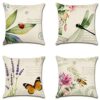 Artscope Set of 4 Decorative Cushion Covers 45x45cm, Tropical Plants Waterproof Throw Pillow Covers, Perfect to Outdoor Patio Garden Bench Living
