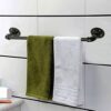 Black Retro Wall-Mounted Bath Towel Rail Bar,Industrial Pipework Towel Rack Bathroom Single Towel Holder,Accessory For Bathroom Kitchen Lavatory,