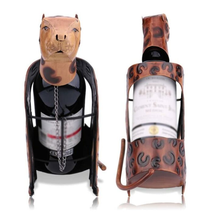 JJZXD Leopard Wine Holder Metal Animal Wine Rack Sculpture Bar Wine Bottle Stand Practical Interior Home Decoration Crafts