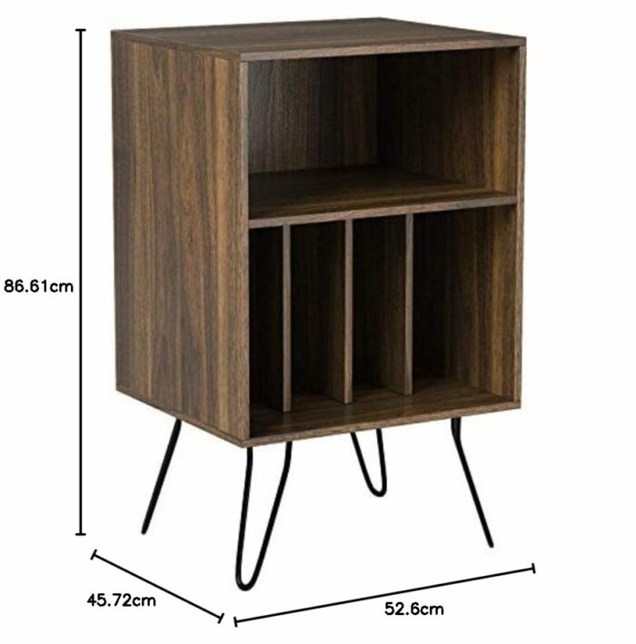 Ameriwood Concord Turntable Stand, Wood, Walnut, 52.58 x 45.72 x 86.61 cm