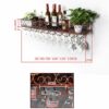 PIBM Stylish Simplicity Wine Shelf European Wrought Iron Hanging Wine Rack, Creative Wall Hanging Wine Rack, Bronze , 100CM
