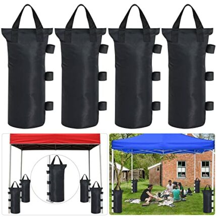 4Pack Large Gazebo Weights Sand Bags Tent Sandbags Industrial Grade 600D Heavy Duty Double-Stitched Sand Weight Bags Gazebo Leg Weights Bags Para