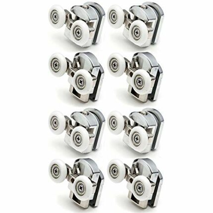 New Replacement Shower Door Fixing Wheels in Chrome - 4X Top & 4X Bottom - Fits Glass 4-6mm